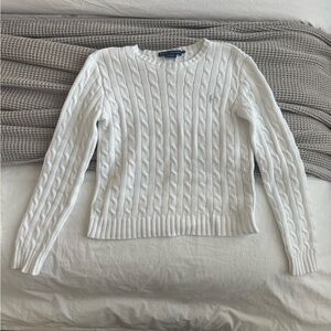 Ralph Lauren White Cable Knit Sweater
